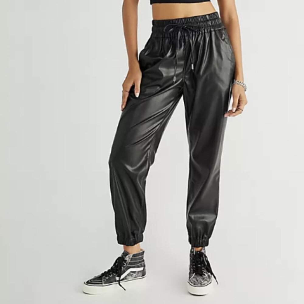 BLANKNYC Night Vegan Leather Joggers